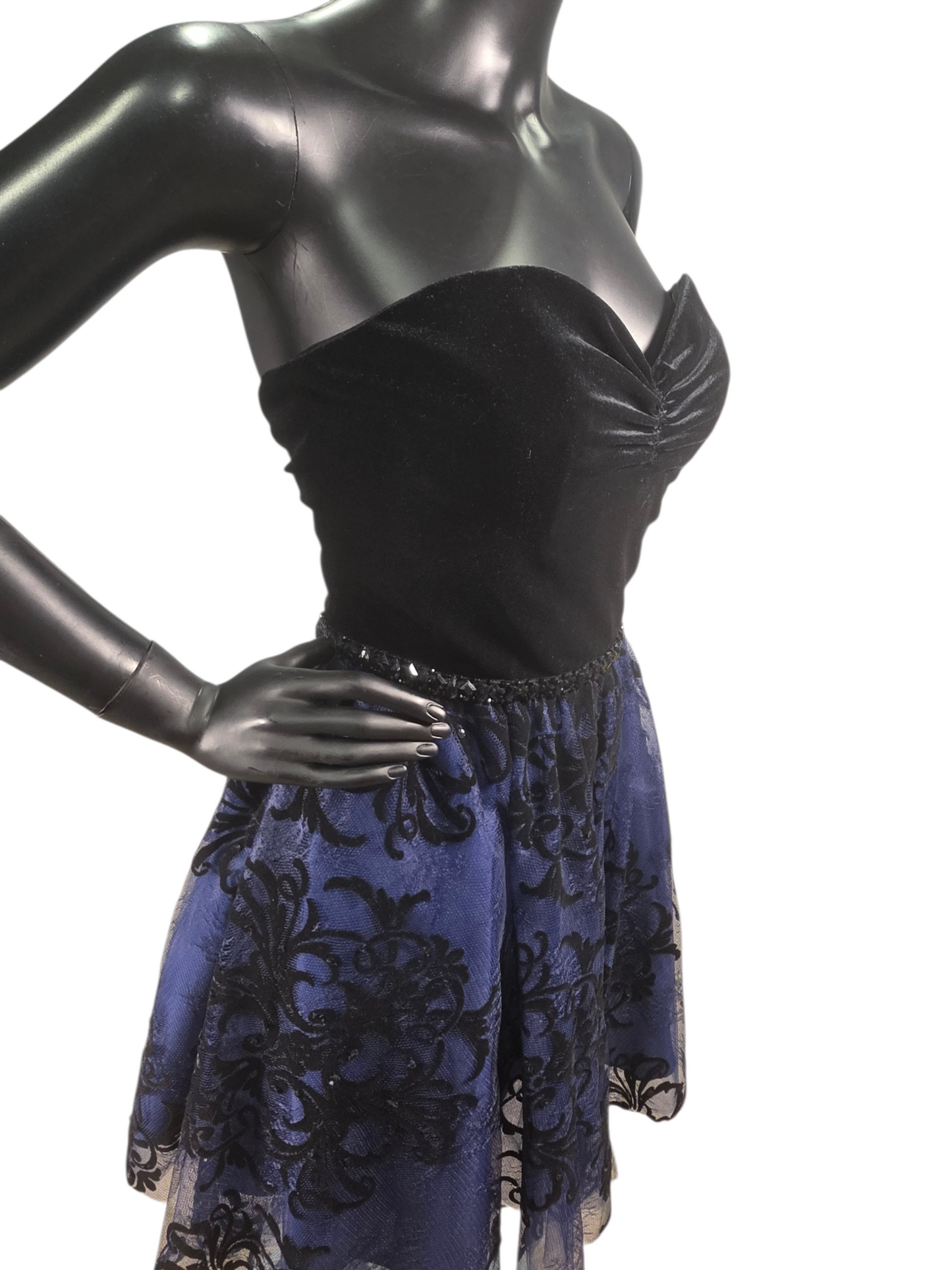 Black/Royal Blue Sweetheart Mini - Mori Lee