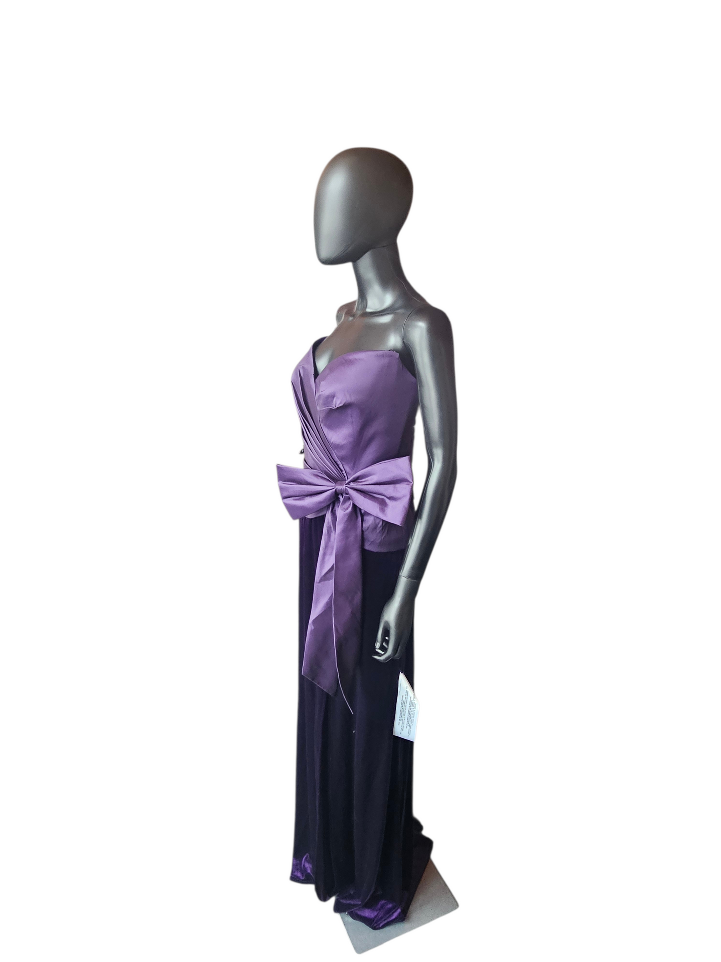 Plum Strapless Sweetheart Velvet/Taffeta Formal Dress NWT - Tadashi Shoji