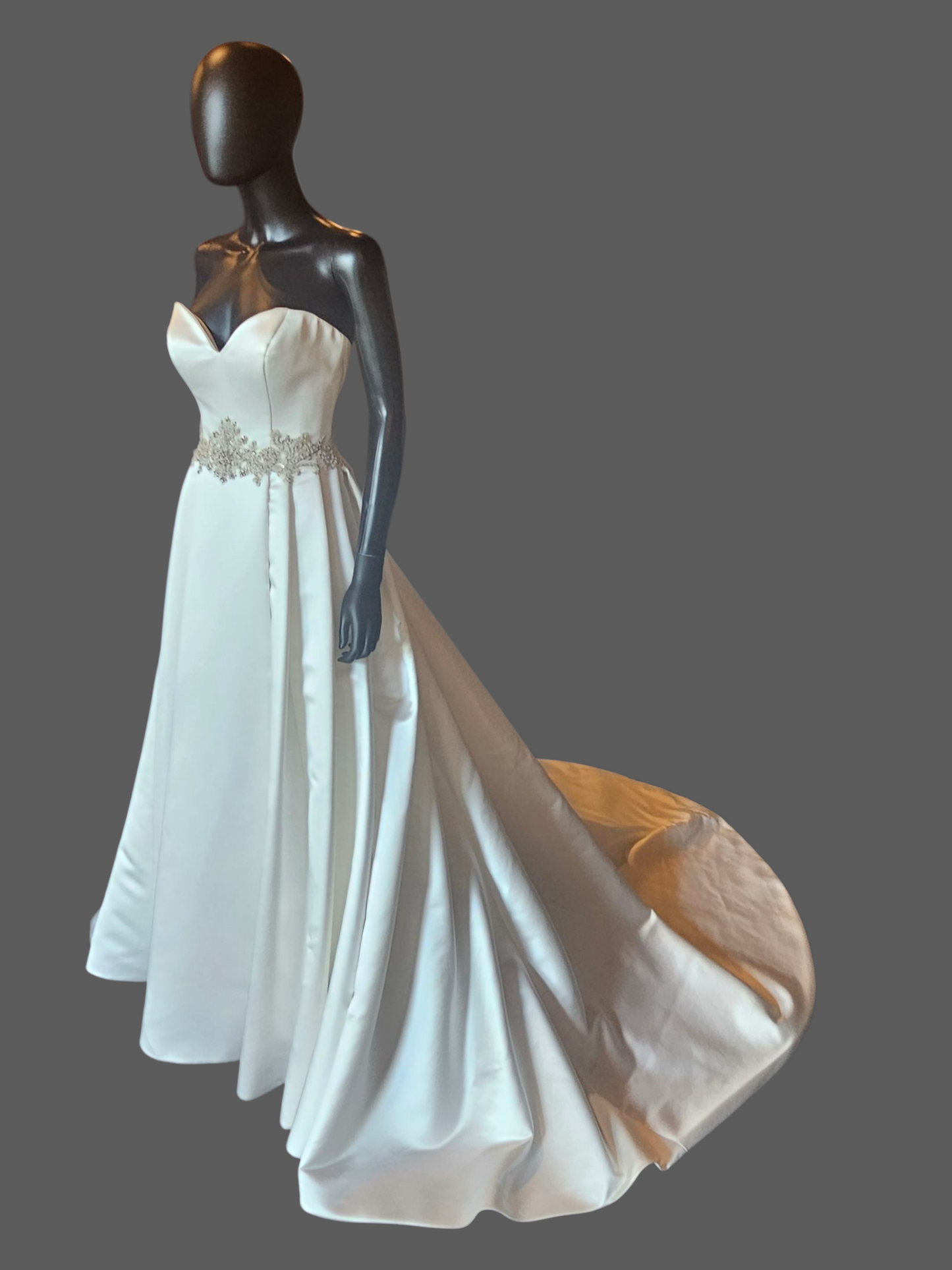 Ivory Satin A-Line Sweetheart Wedding Gown - Casablanca