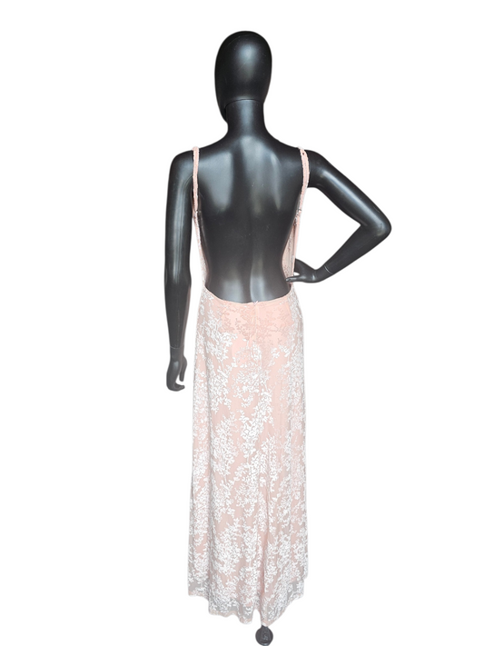 Pink Velvet Burnout NWT Backless Maxi Dress - Princess Polly