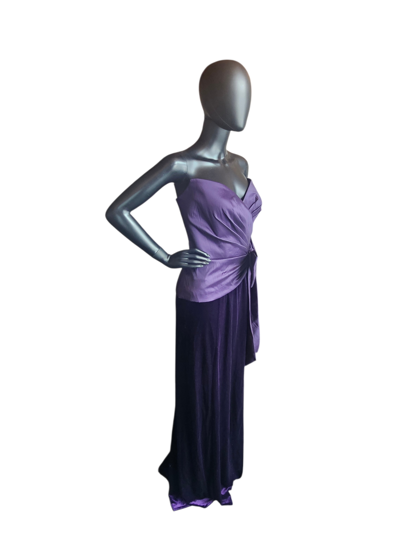 Plum Strapless Sweetheart Velvet/Taffeta Formal Dress NWT - Tadashi Shoji
