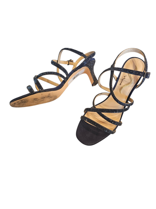 Blue Crystal Strappy Sandal - Nina
