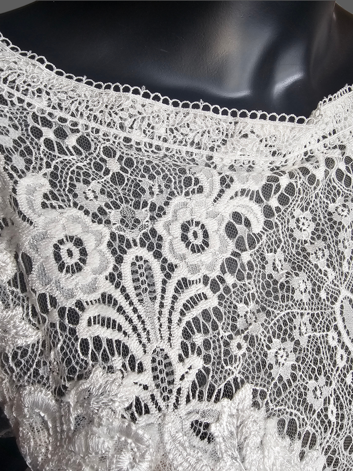 Boatneck Lace Ivory Fit/Flare Boho Wedding Gown - Lillian West