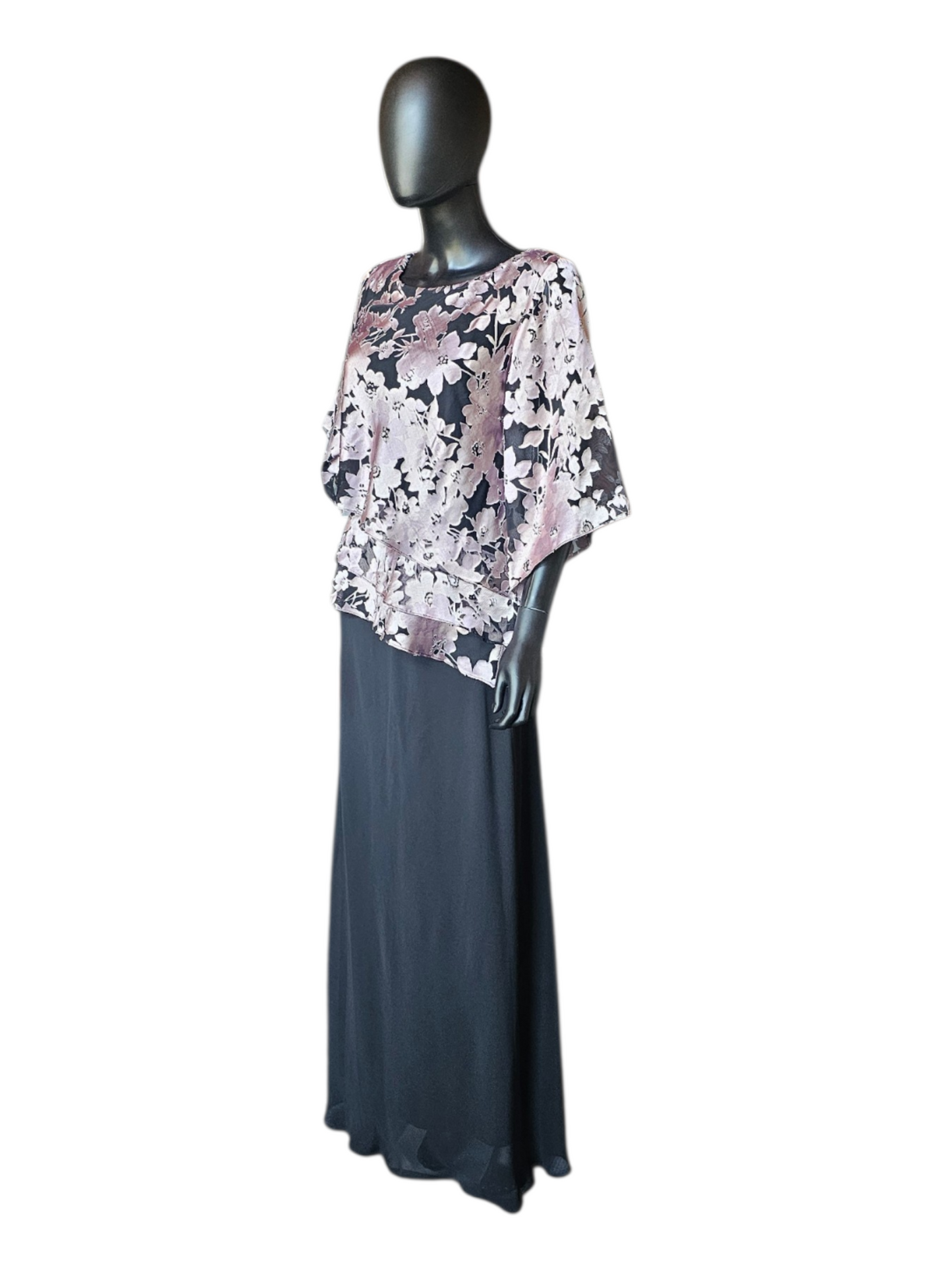 Lavender/Black Floral 2 Piece - Alex Evenings
