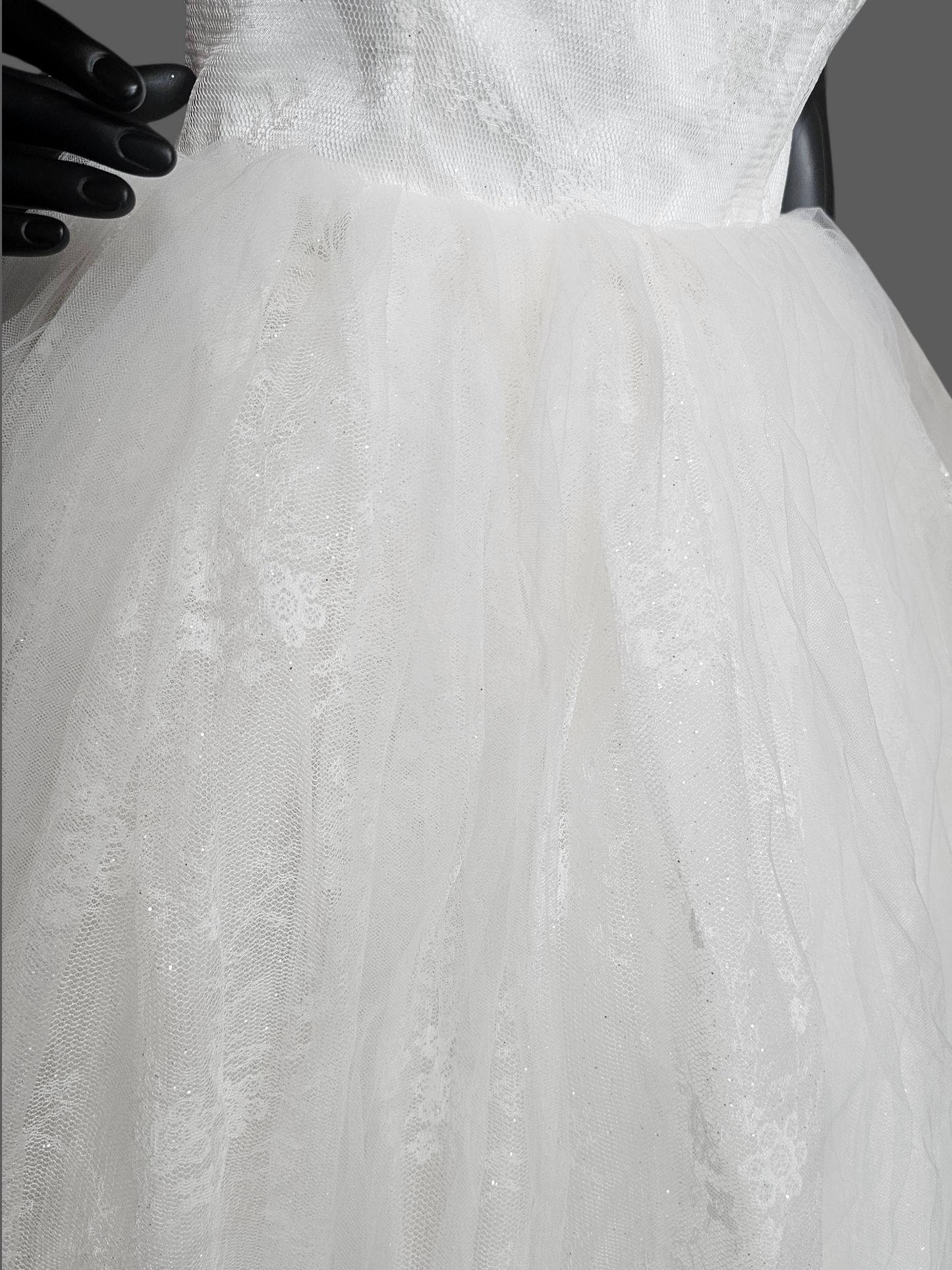 Ivory Lace Sparkle Strapless Sweetheart Wedding Ballgown - Di La Sena