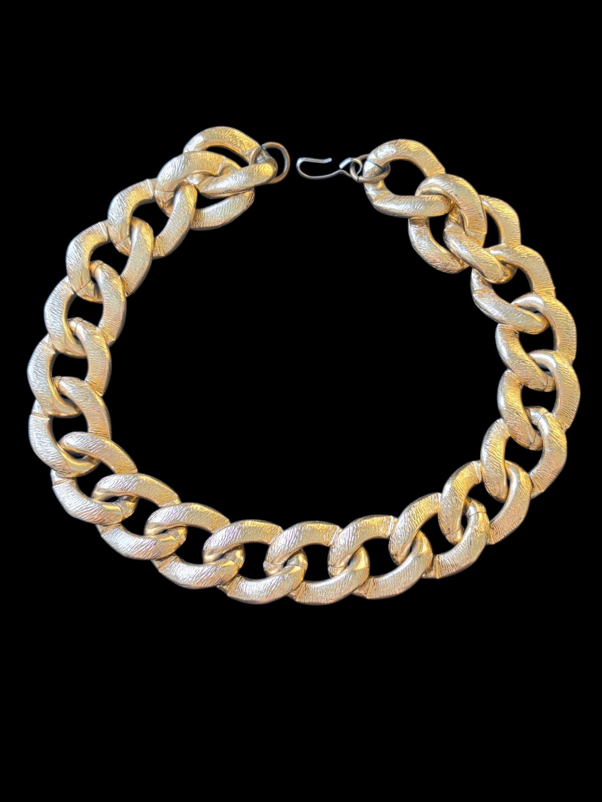 Vintage Large Link Gold Collar Necklace