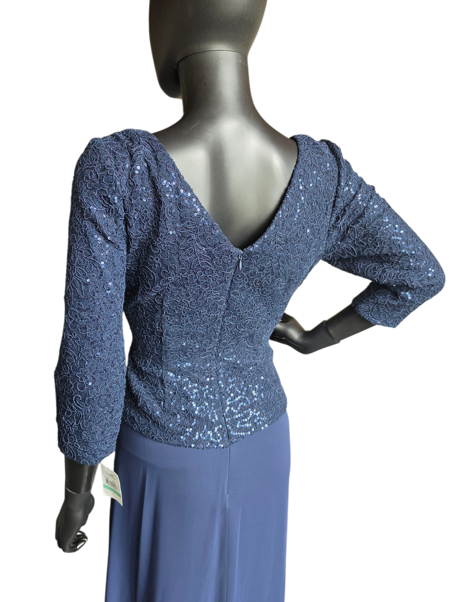 Navy Long Sleeve Scoop Neck - Alex Evenings