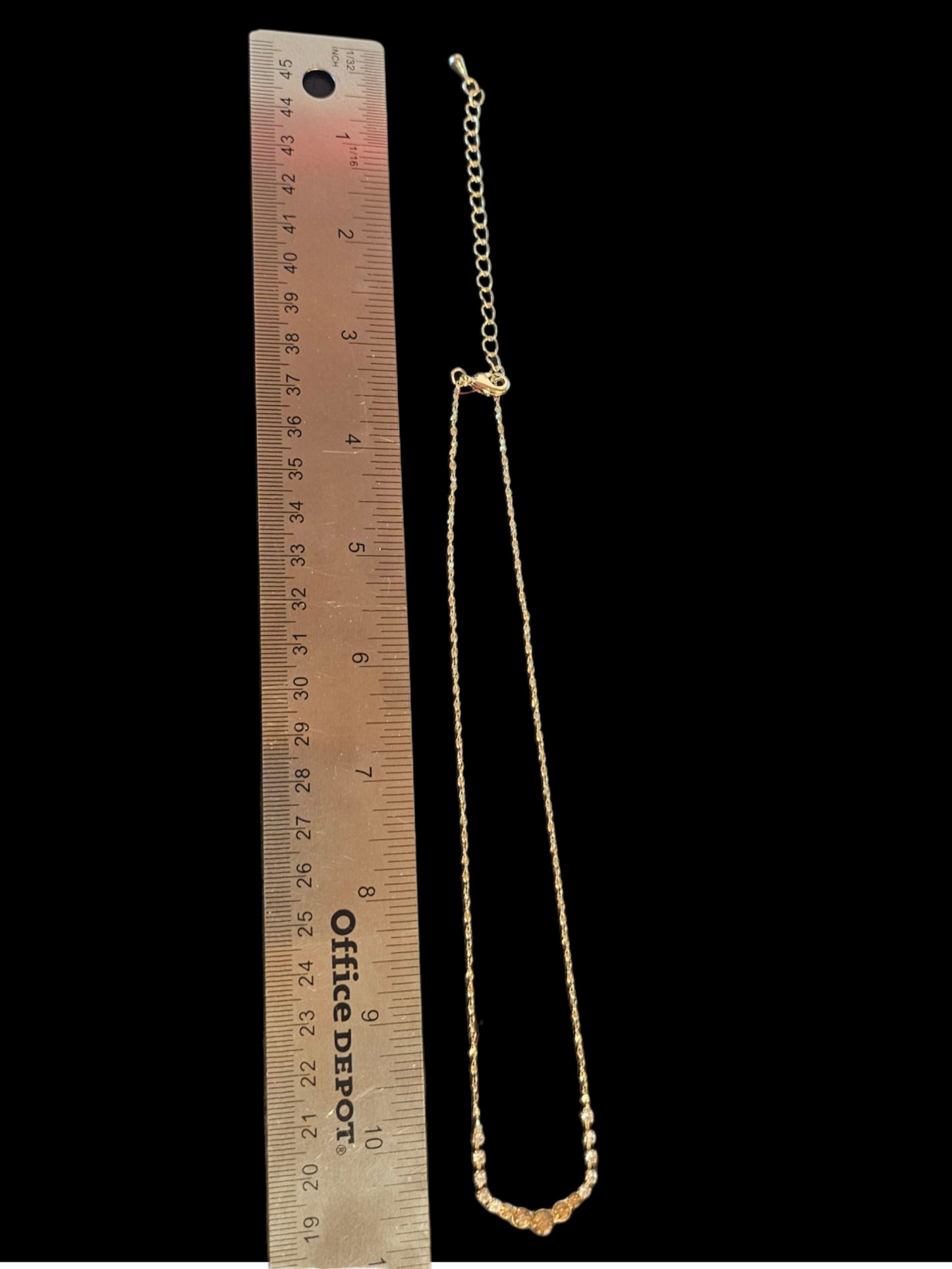 Gold/Champagne Minimalist Crystal Necklace/Earring Set