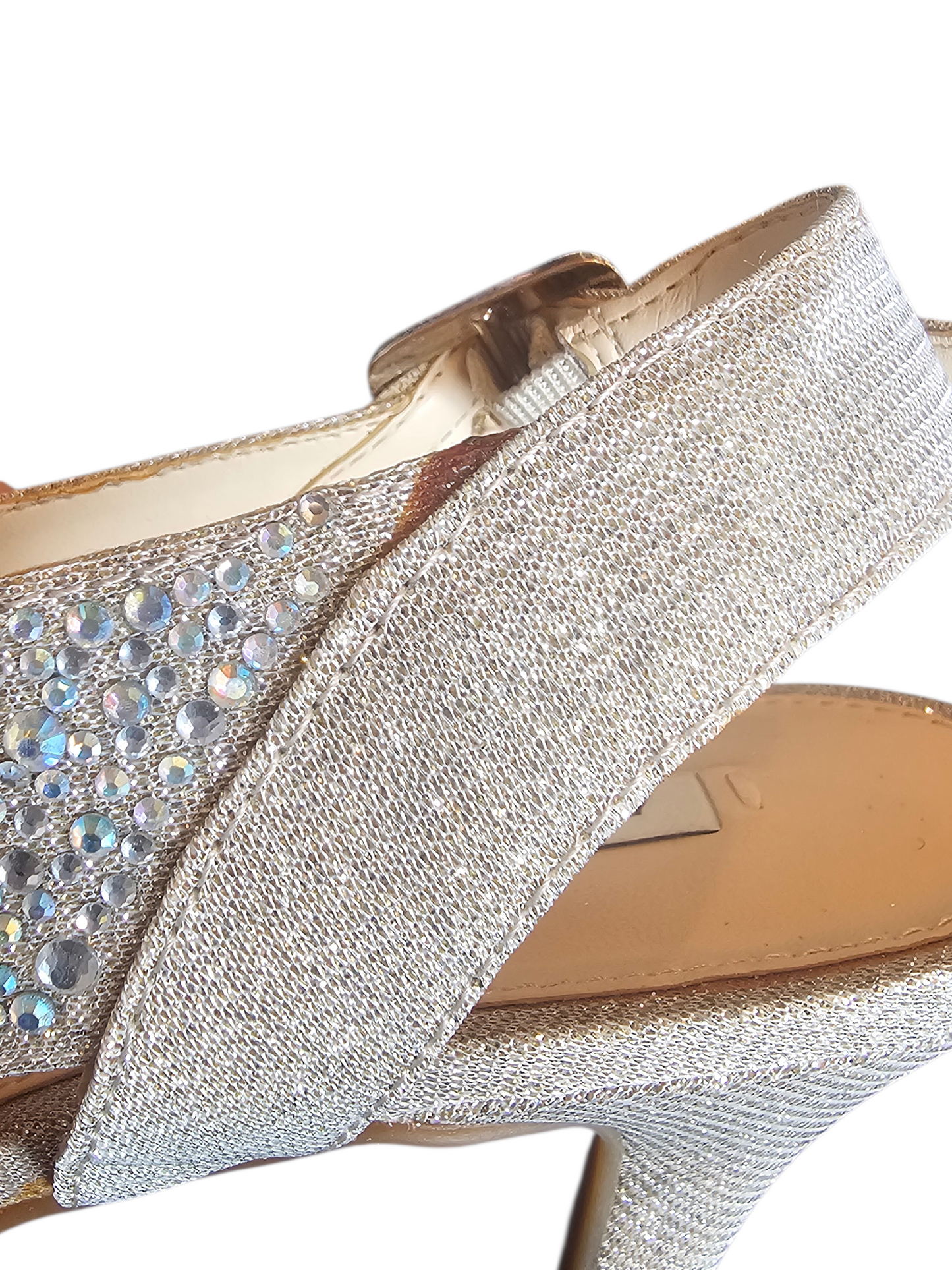 Iridescent Crystal Cross Sandal Shoe - Alex Marie