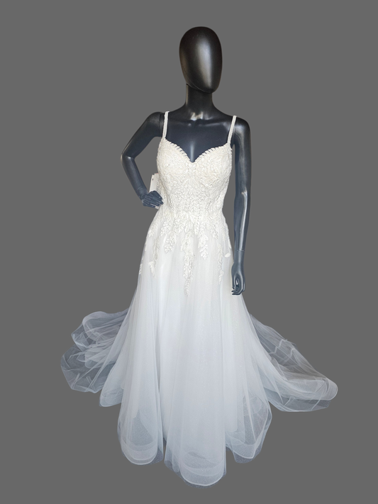Ivory Sweetheart Sparkle A-Line Wedding Gown - Rebcca Ingram