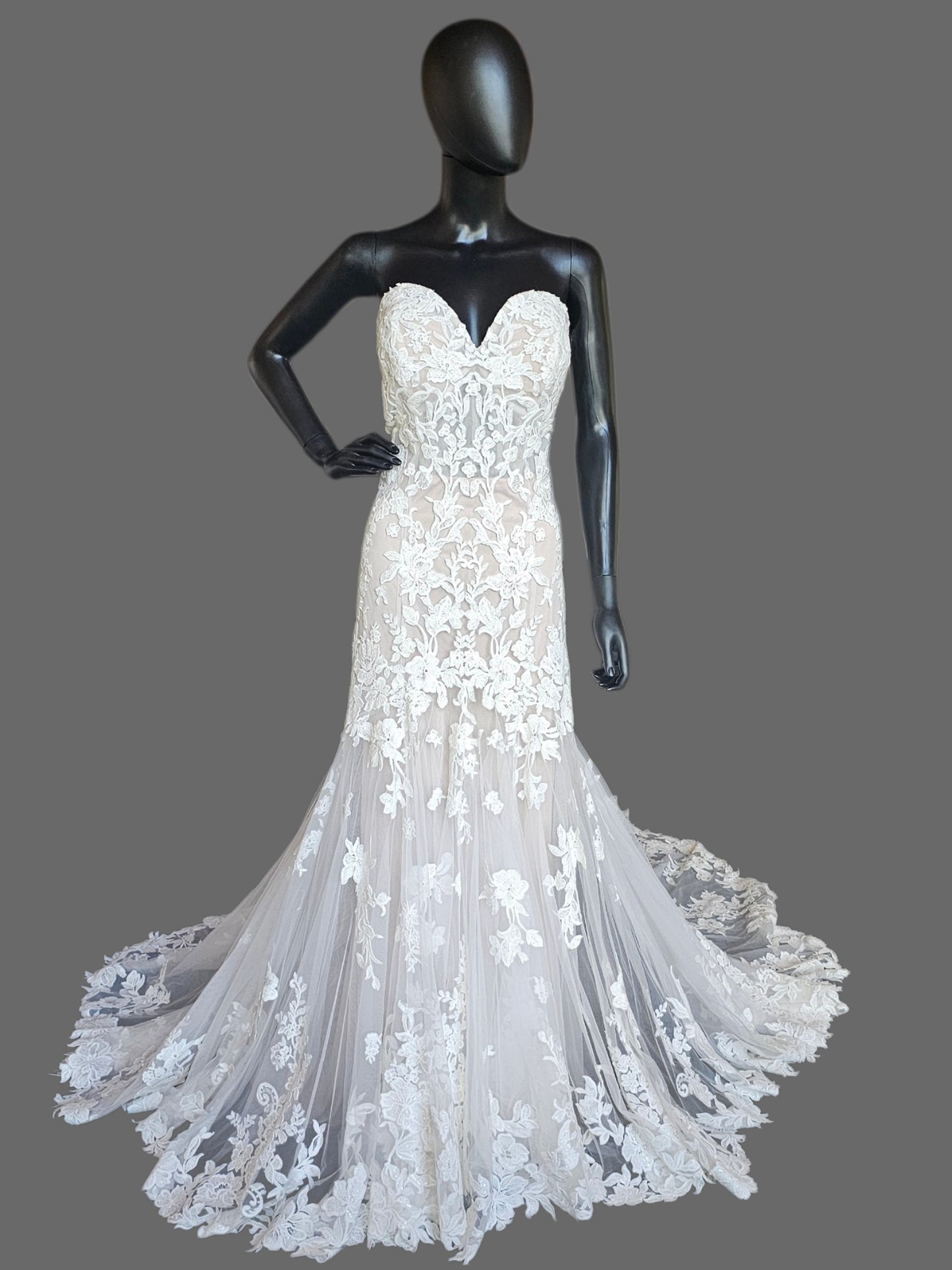 Ivory/Nude Lace Fitted (De Sleeve) - Mori Lee