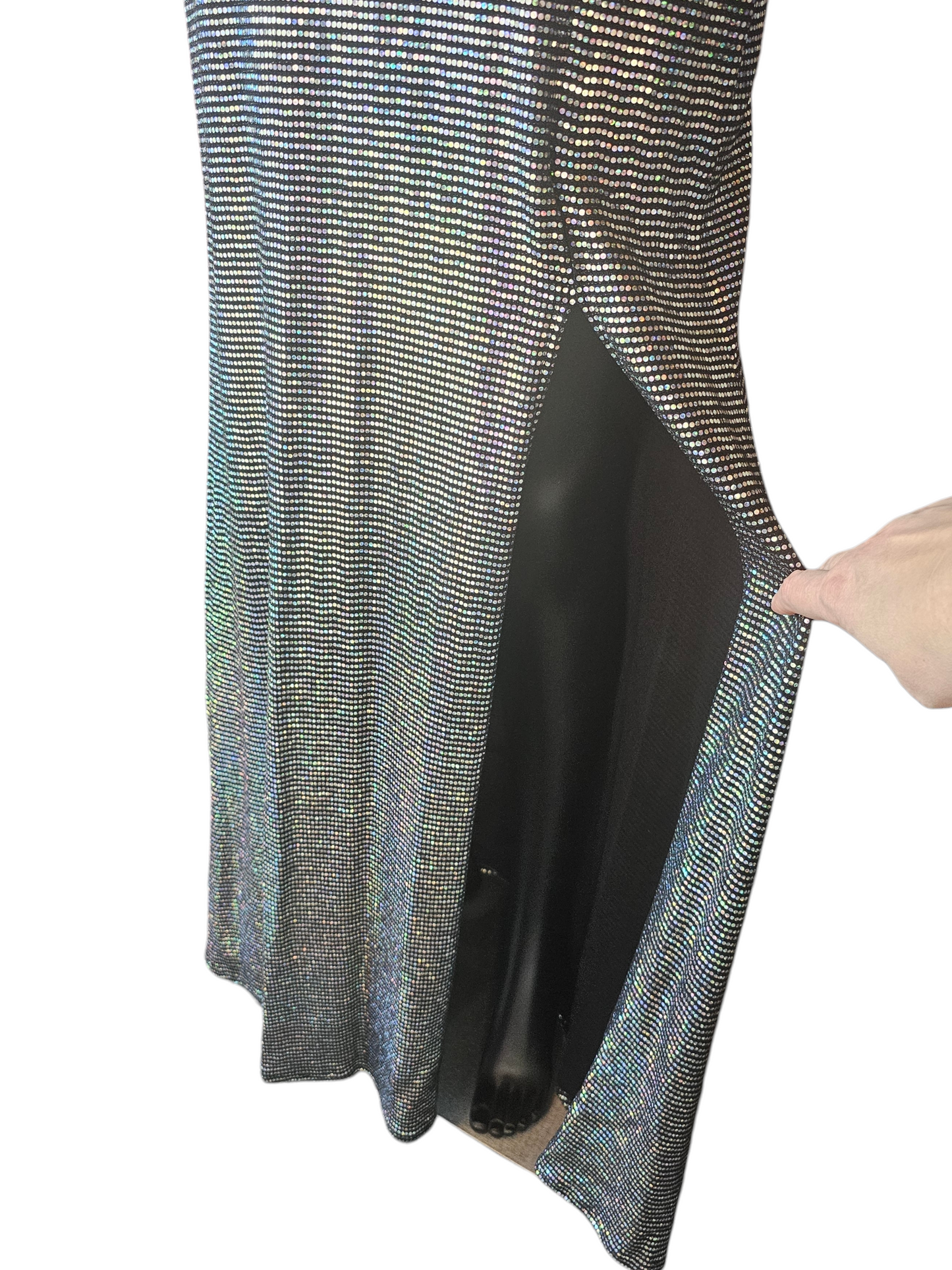 Multicolor Mirror Stretch Halter Party/Formal Dress