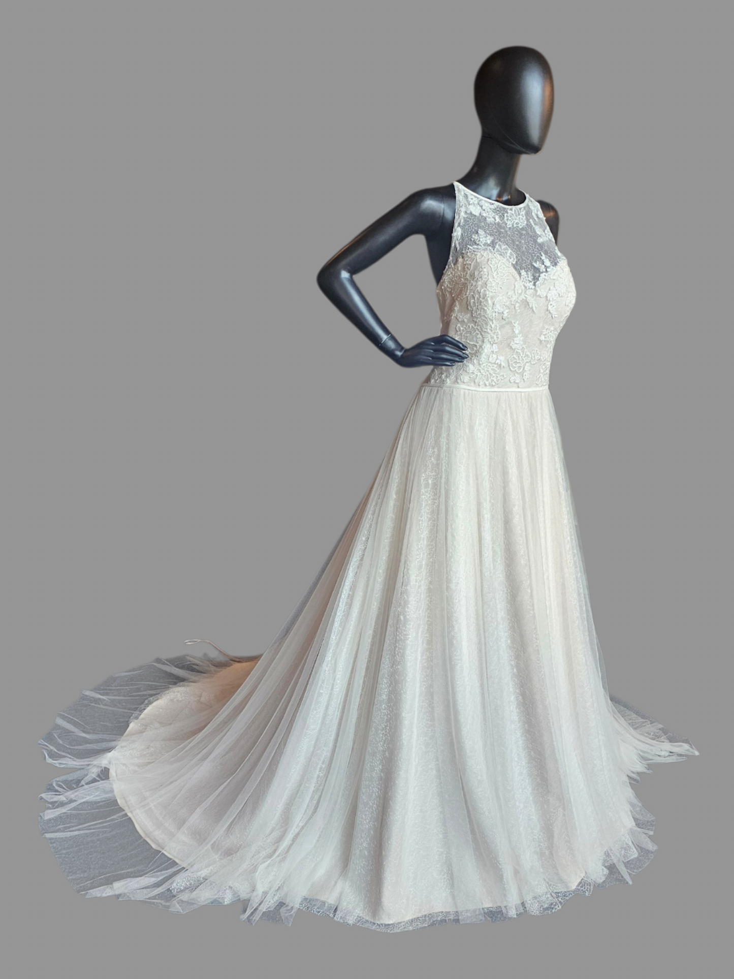 Blush Lace Racer Halter - Maggie Sottero