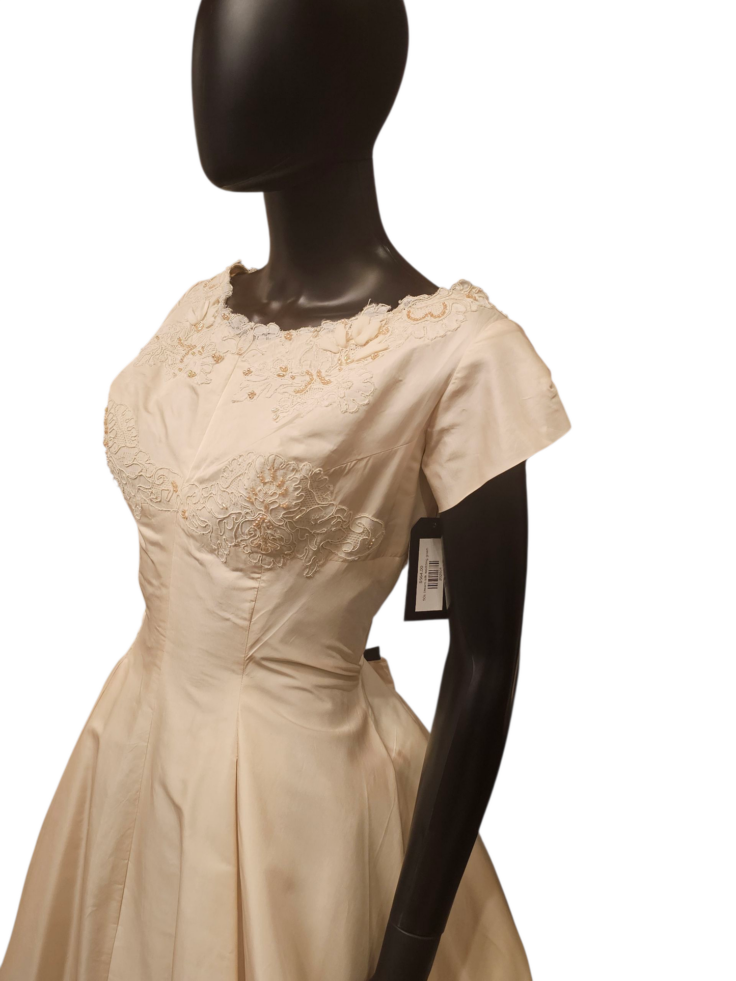 Vintage 50's Cream Silk Wedding Gown