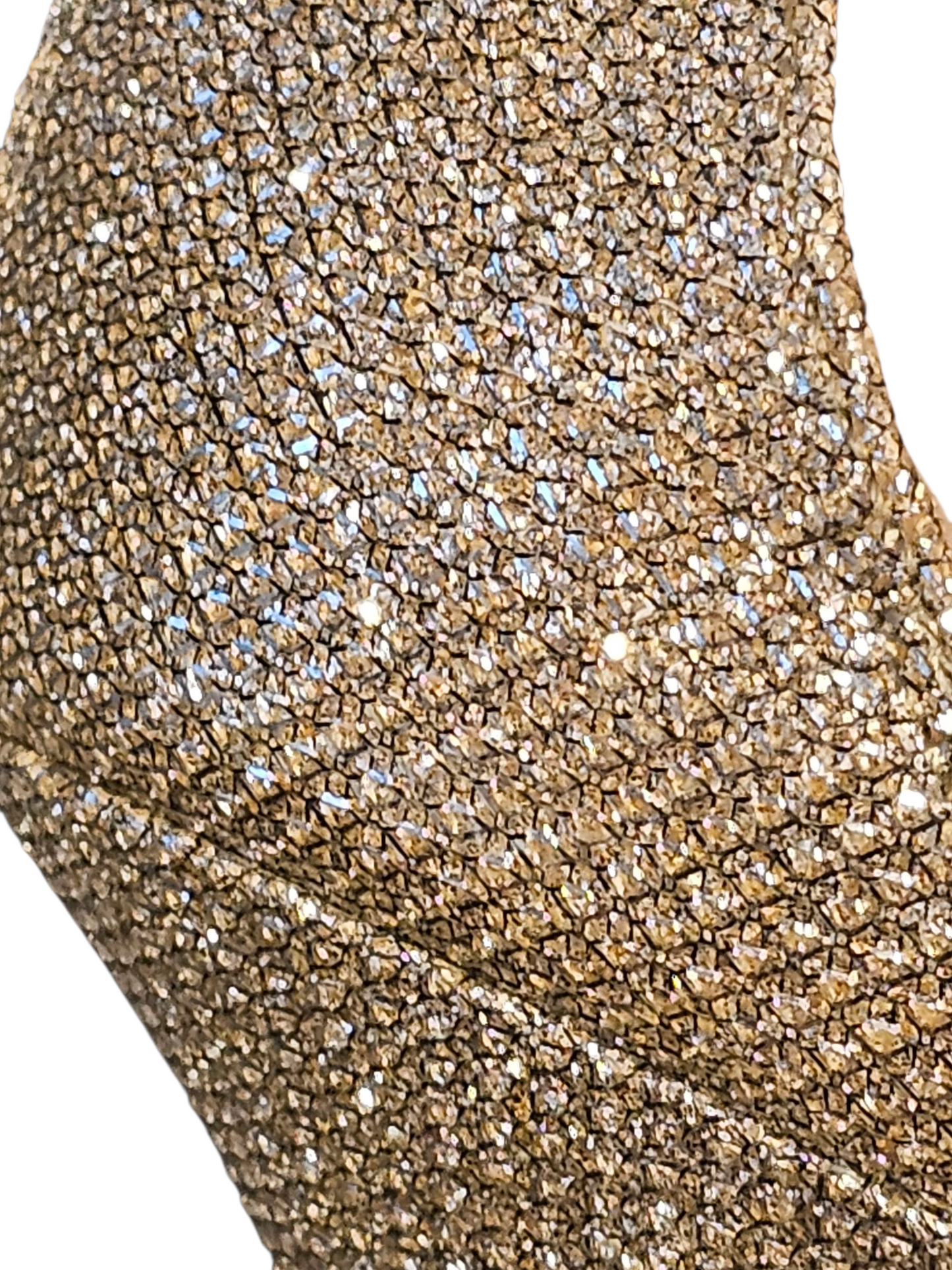 Nude/Gold Sparkle Stiletto Sandal - Nina