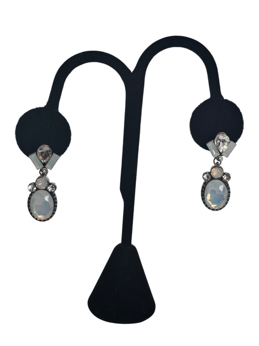 Silver Moonstone Post Earring - Mariell