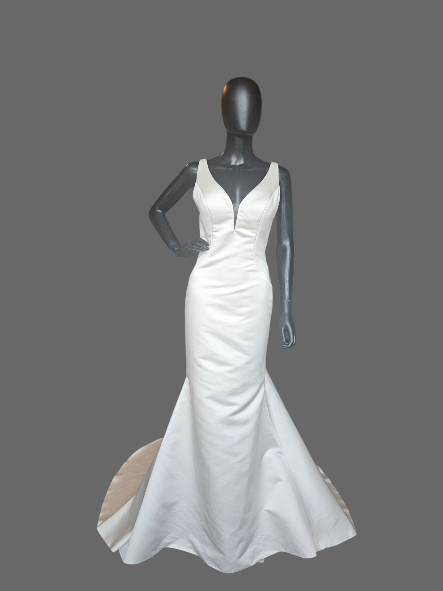 Minimalist V-Neck Satin Fit/Flare - The Other