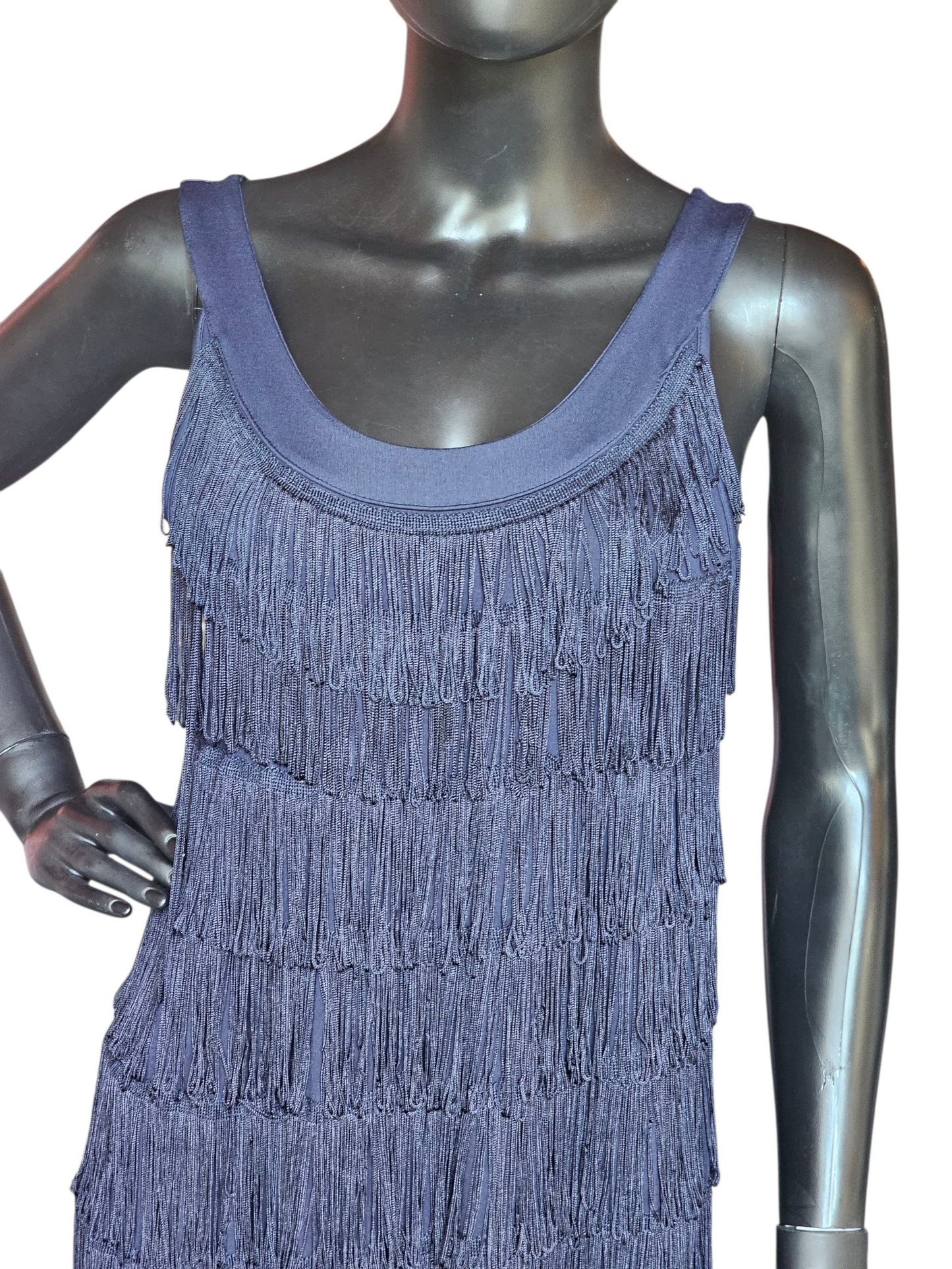 Navy Fringe Coctail Dress - H&M