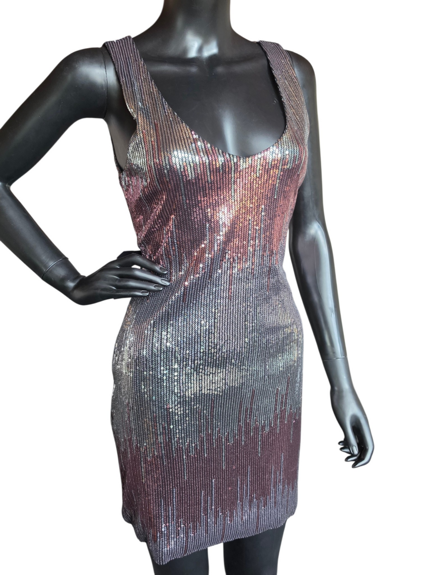 Silver Sequin Ombre Dress