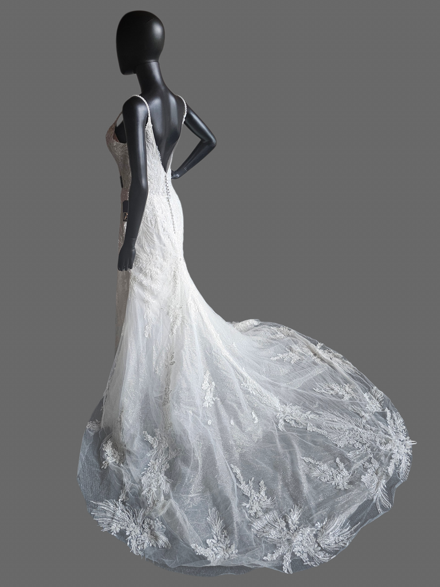 Full Beaded Glitter Layer Fit/Flare Wedding Gown - Private Label