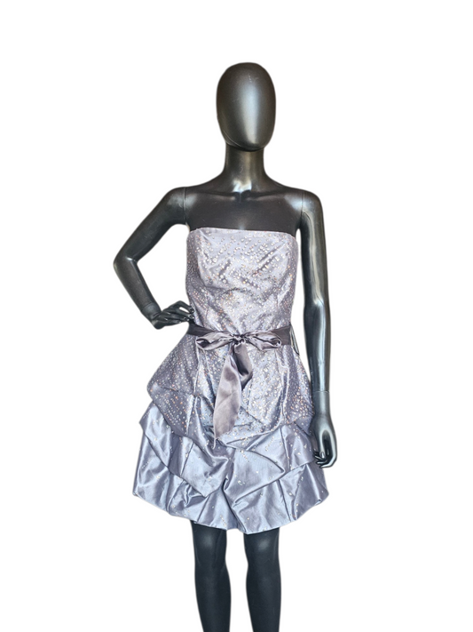 Grey Sparkle Tucked - Jessica McClintok/Gunne Sax