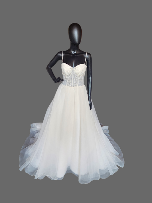 Champagne Ballgown Sweetheart Corset Bodice Wedding Gown - Beloved