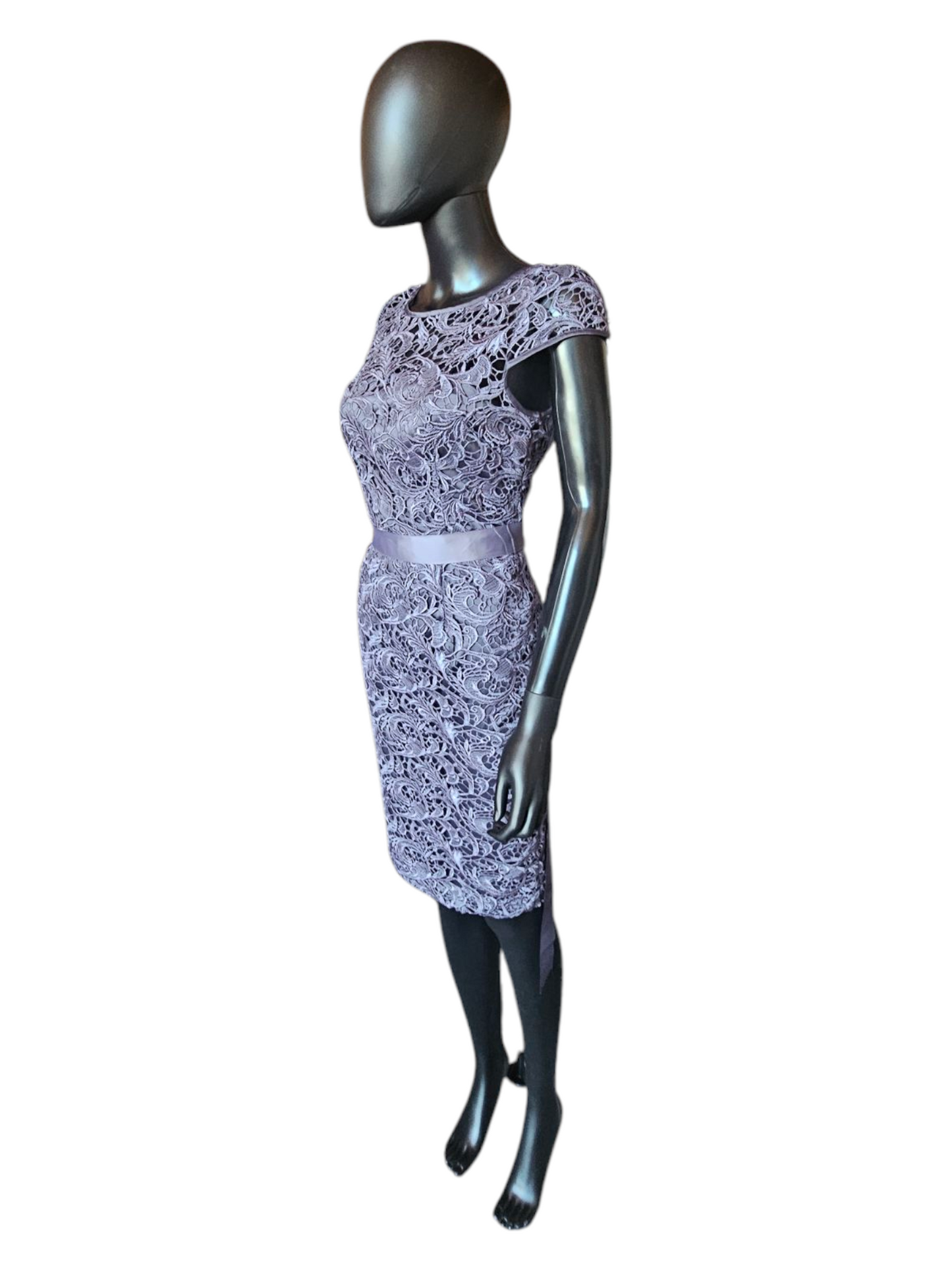 Steel Blue Open Weave Lace - Adrianna Papell