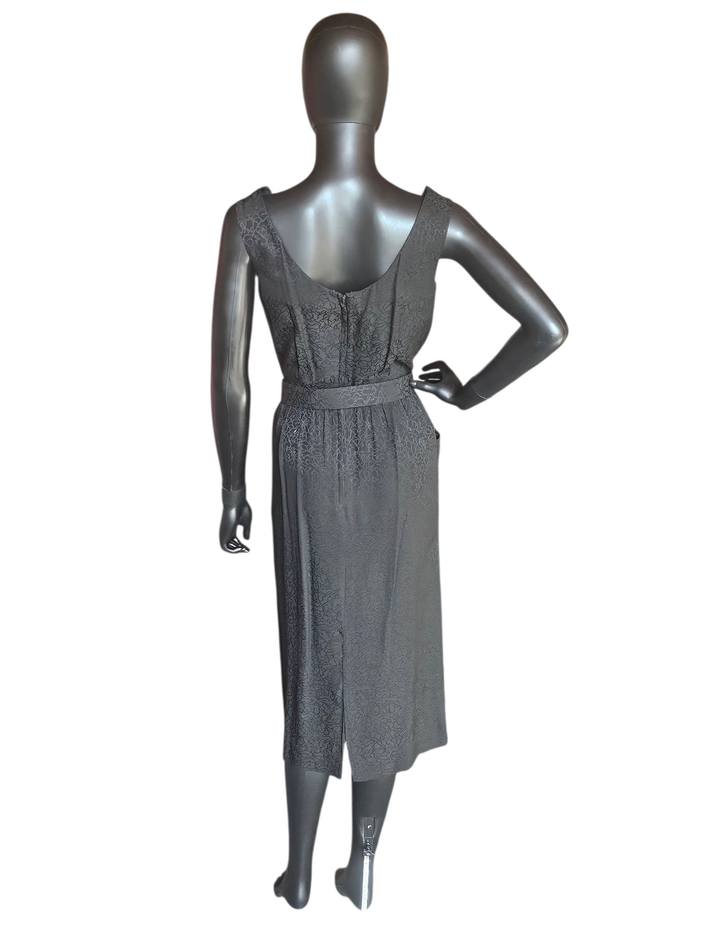 Vintage Black Silk Belted Dress W/Jacket - Liz Claiborne