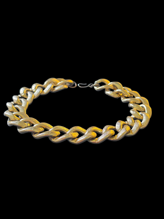 Vintage Large Link Gold Collar Necklace