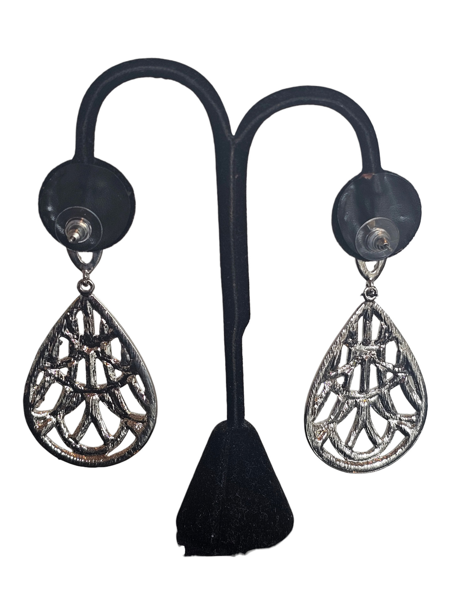 Silver/Crystal Large Teardrop Earring