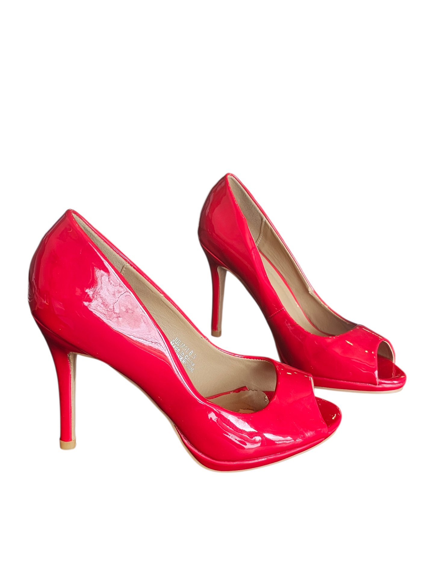Red Patent Leather Open Toe Shoe - Riverberry