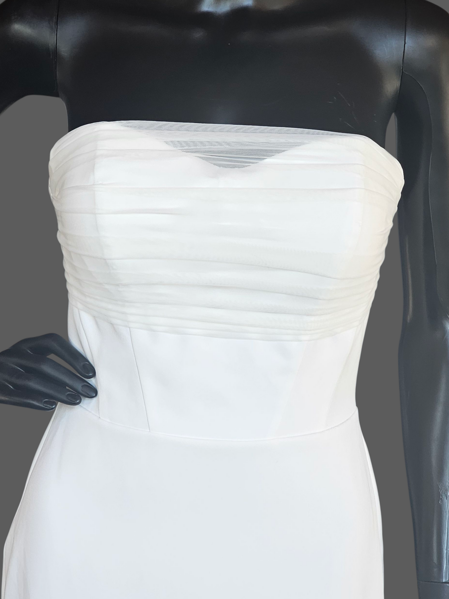 NWT Ivory Stretch Crepe Sheath Wedding Gown  - Wilderly Bride