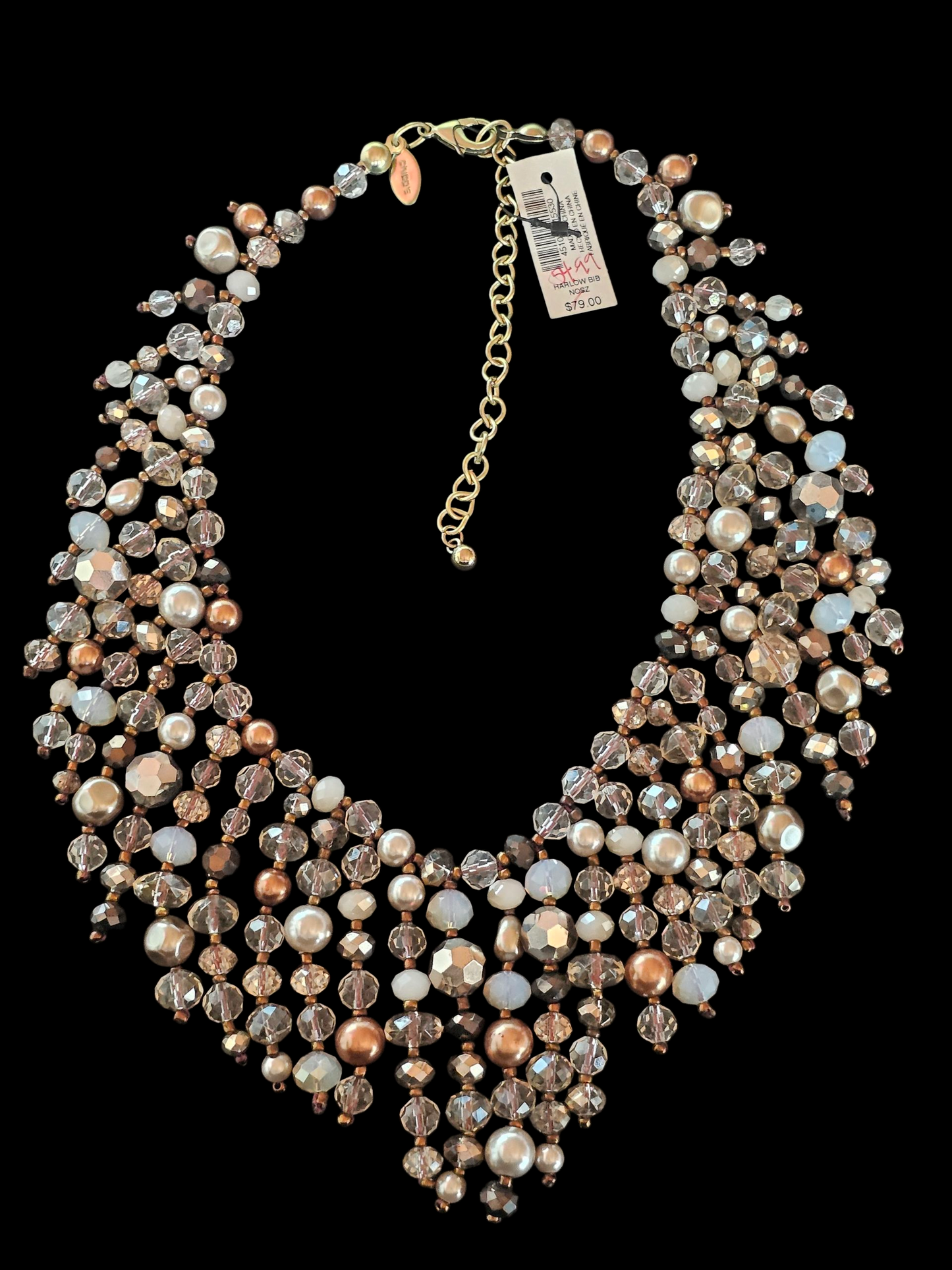 Bronze Beaded Collar Necklace NWT - Chicos