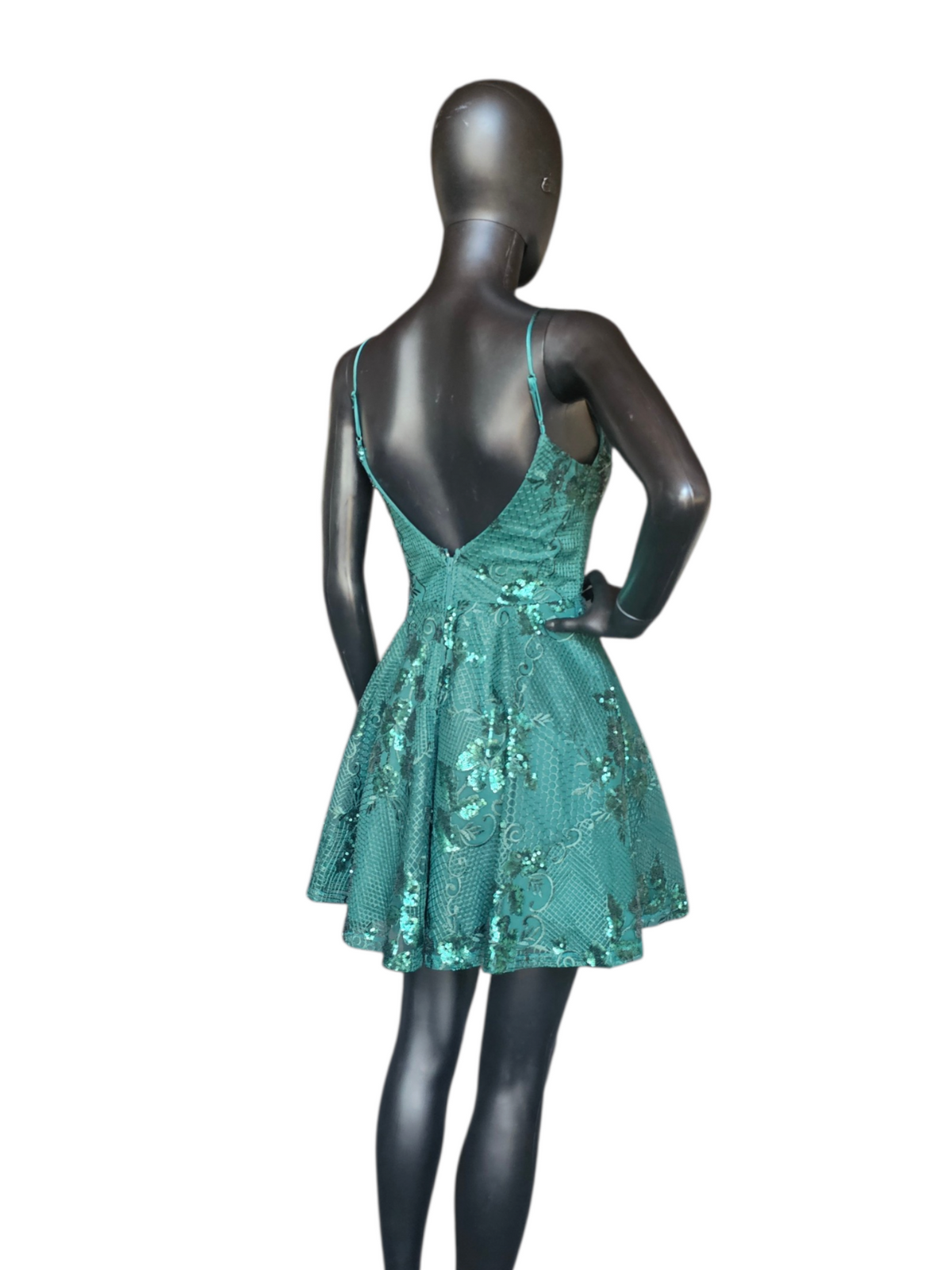 Forest Green Babydoll Glitter NWT Homecoming Dress - City Studio