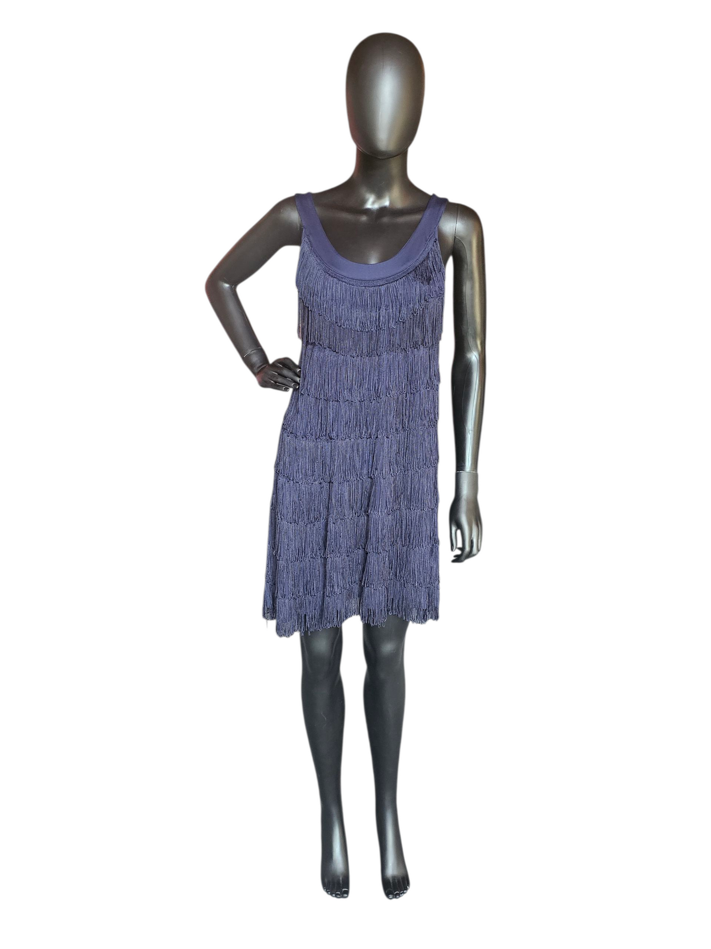 Navy Fringe Coctail Dress - H&M