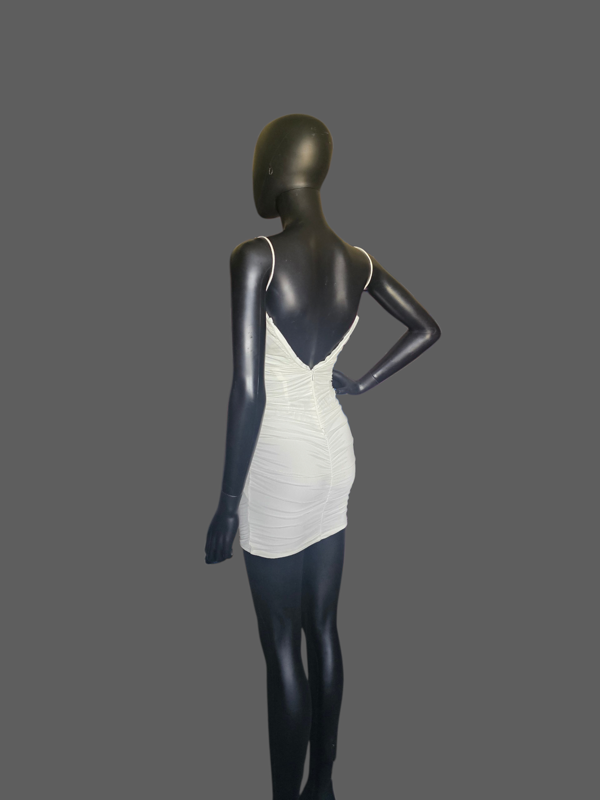 White Net Ruched Corset Homecoming Dress - Princess Polly
