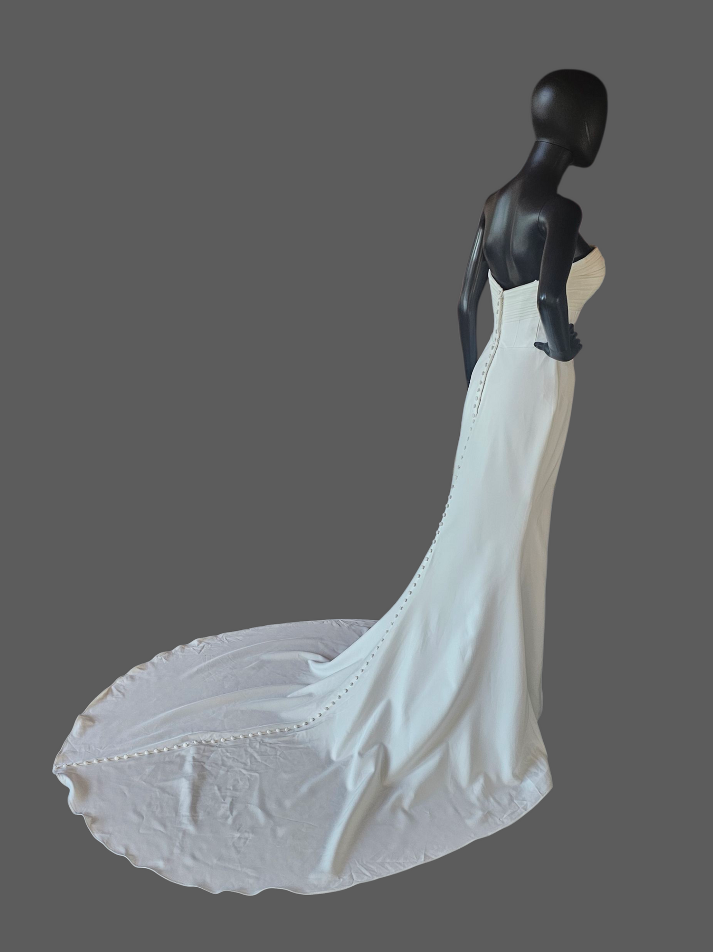 NWT Ivory Stretch Crepe Sheath Wedding Gown  - Wilderly Bride