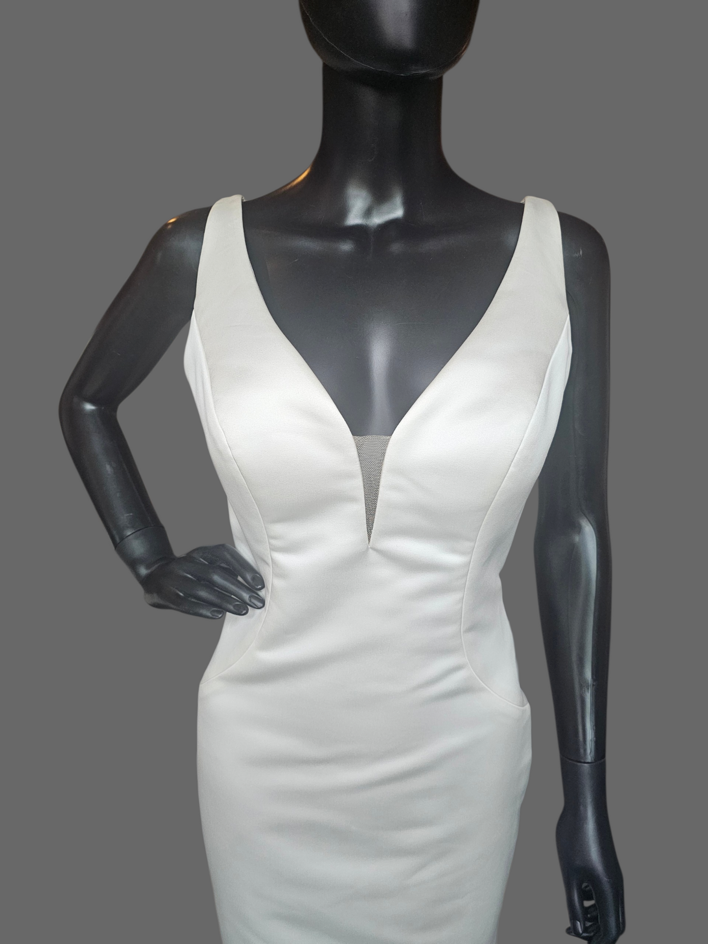 Minimalist V-Neck Satin Fit/Flare - The Other