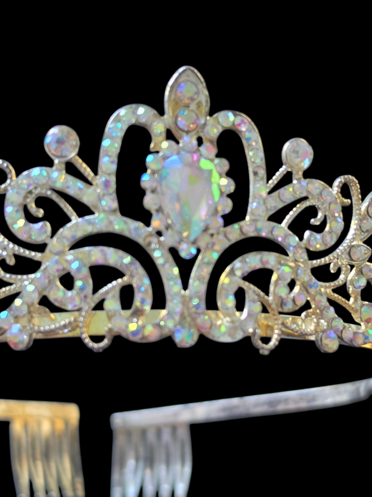 Silver Iridescent Crown/Tiara (Damaged)