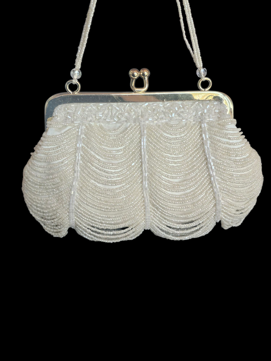 Gold/Ivory Beaded Clutch
