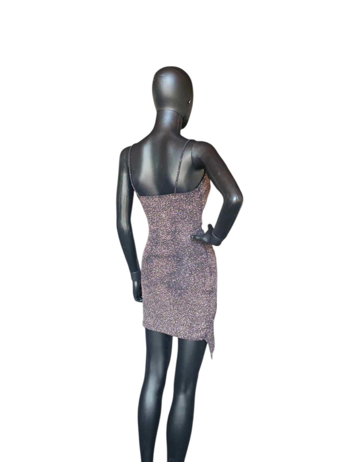 Black Glitter Cutout Homecoming Dress - Windsor