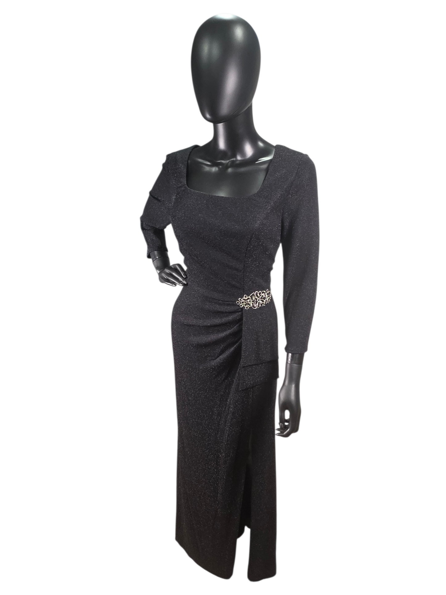 Black Shimmer Side Ruched - Alex Evenings