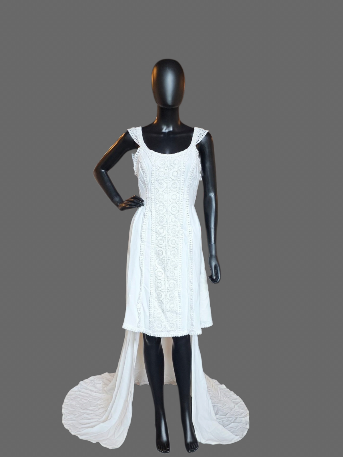 Vintage 60's Boho Pinwheel Crochet Wedding Gown - Renewal