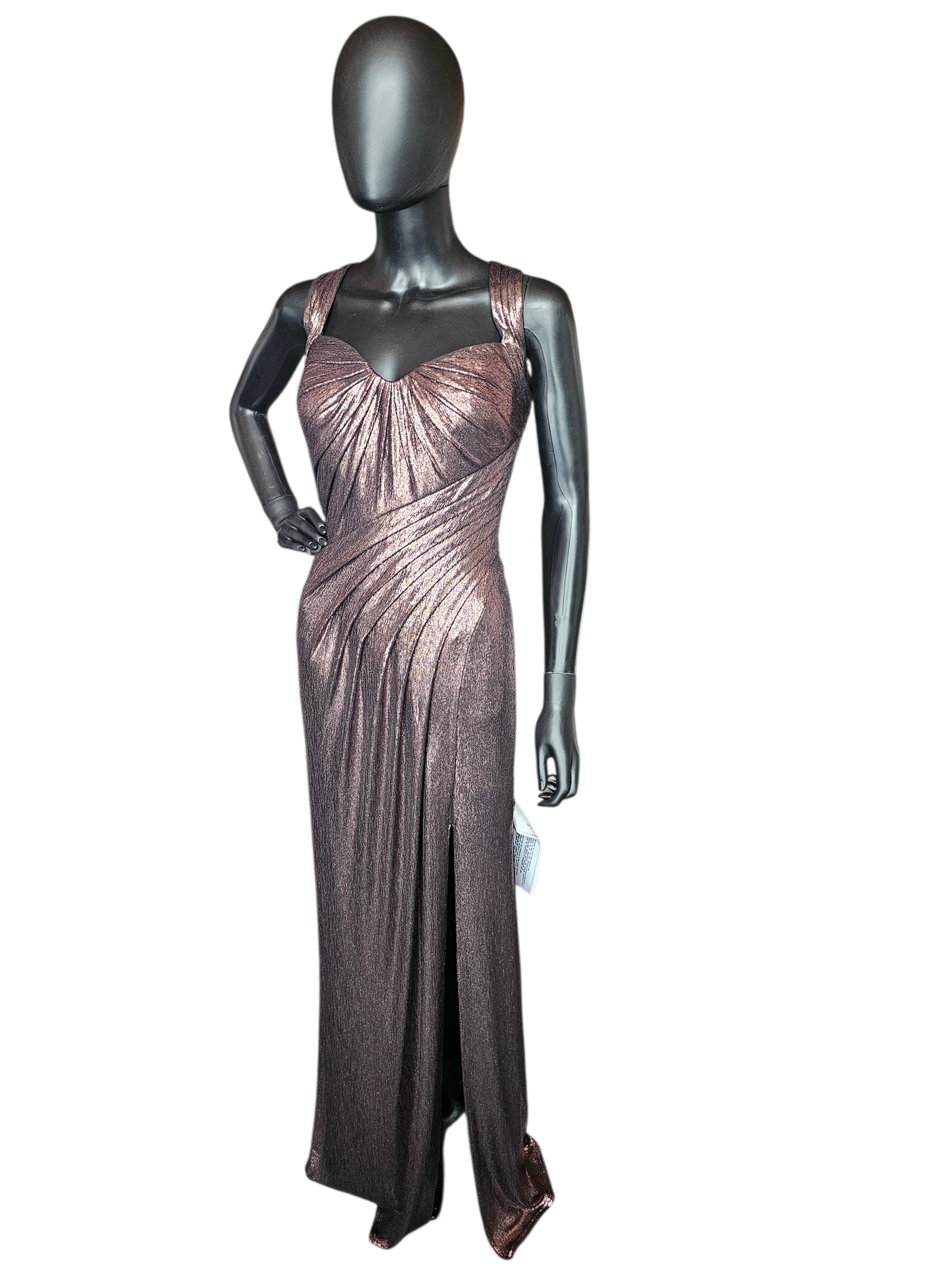 Rose Liquid Gold Drape Halter Formal Dress NWT - Tadashi Shoji