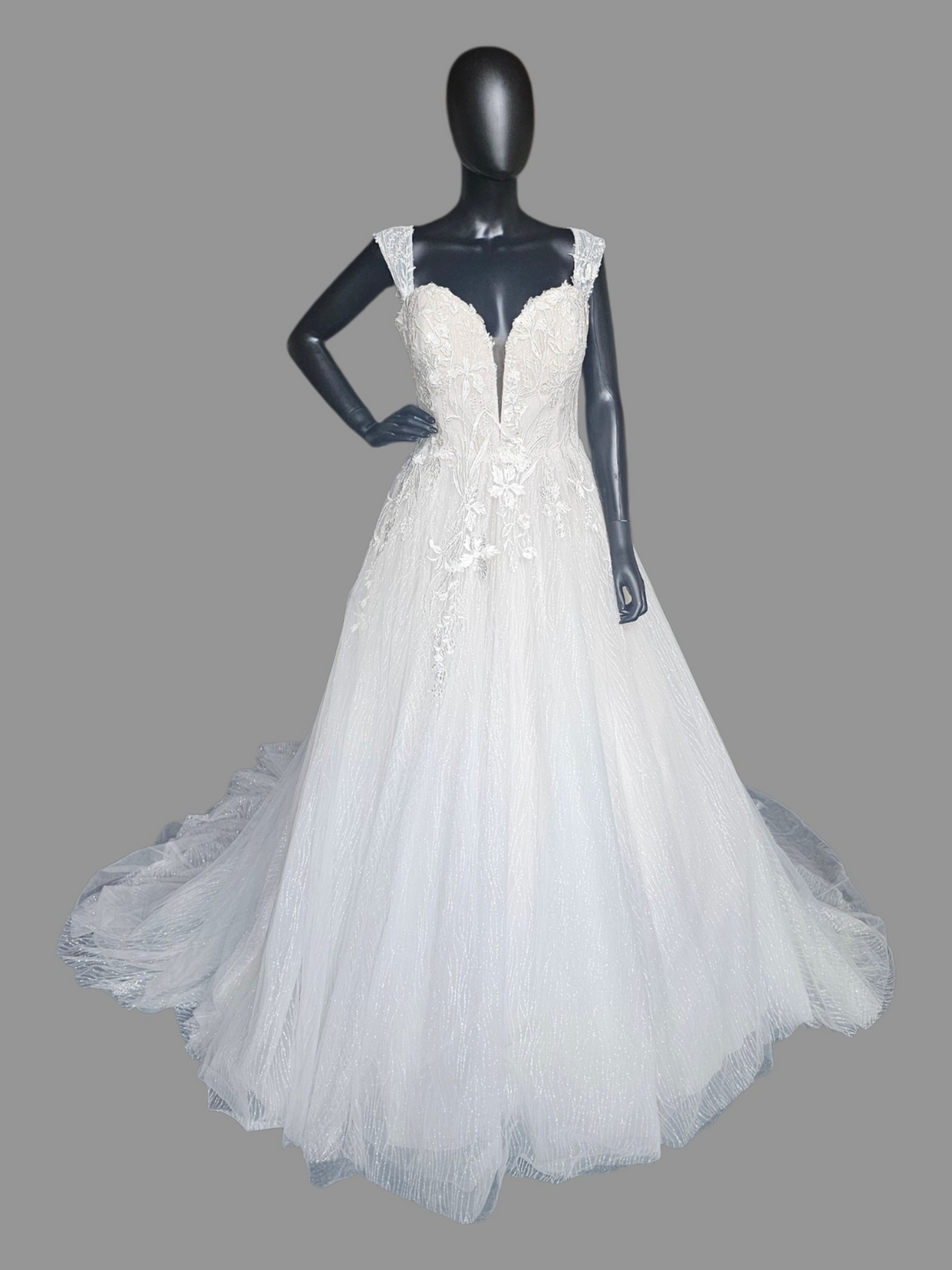 Sweetheart Plunge Maximalist Sparkle Wedding Gown - Justin Alexander