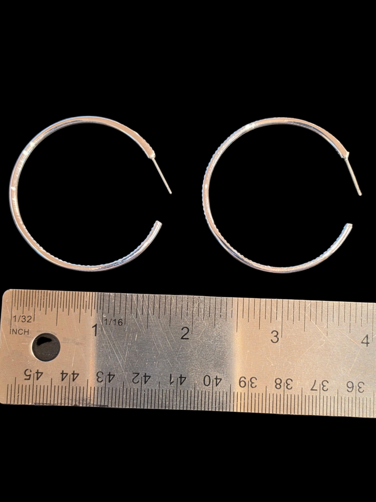 Sterling Silver Crystal Hoop Earring