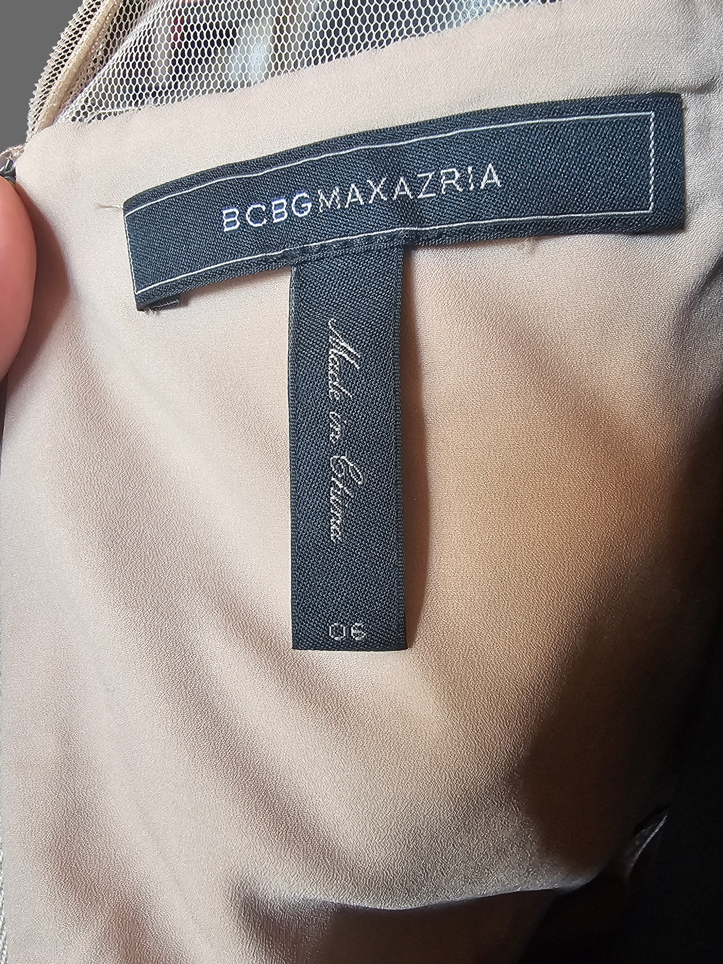 Taupe 3D Lace Illusion Cocktail/Party Dress - BCBG