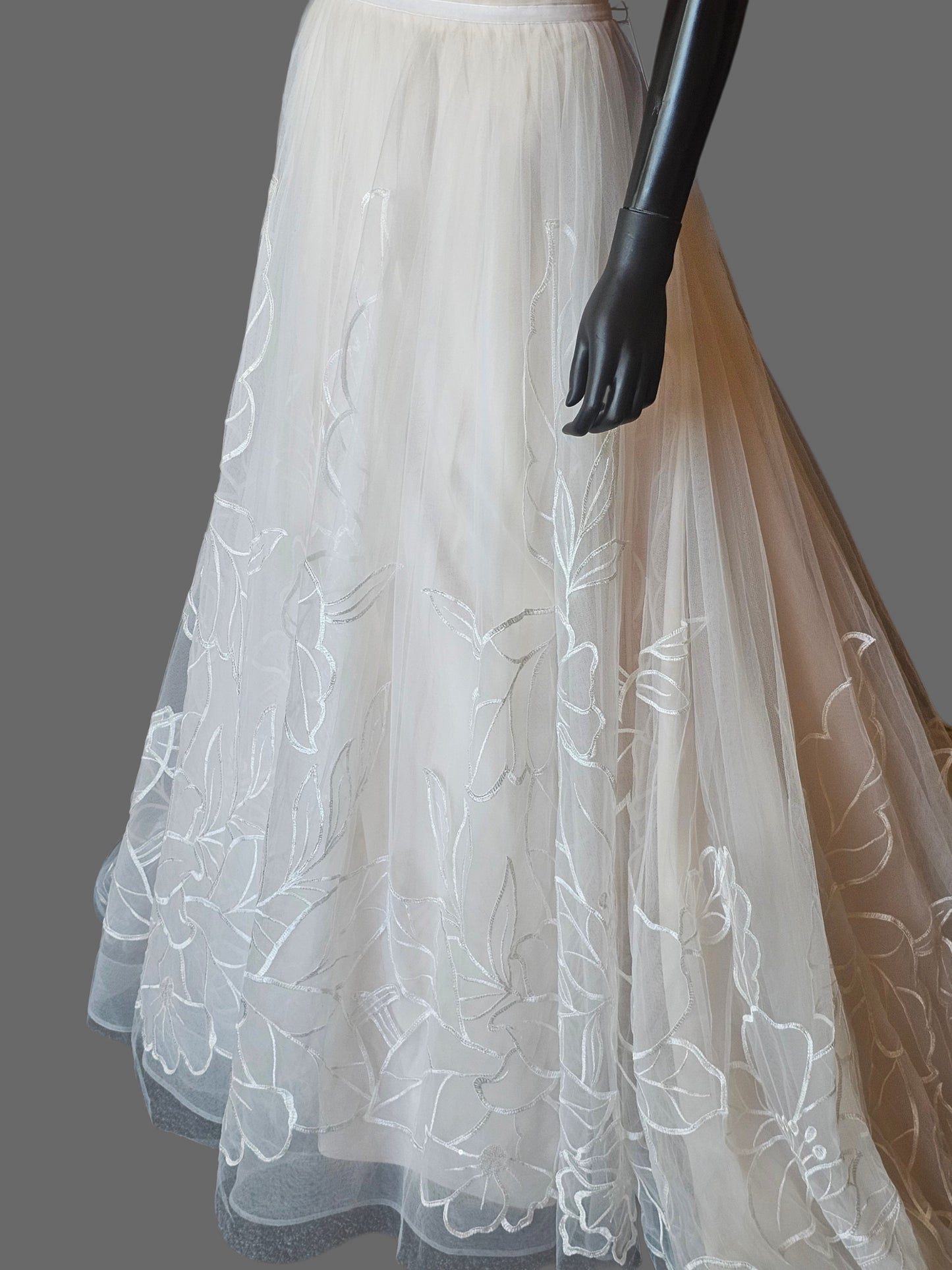 Blush Tulle Floral A-Line Embroidered Sequin Flowers - Maggie Sottero