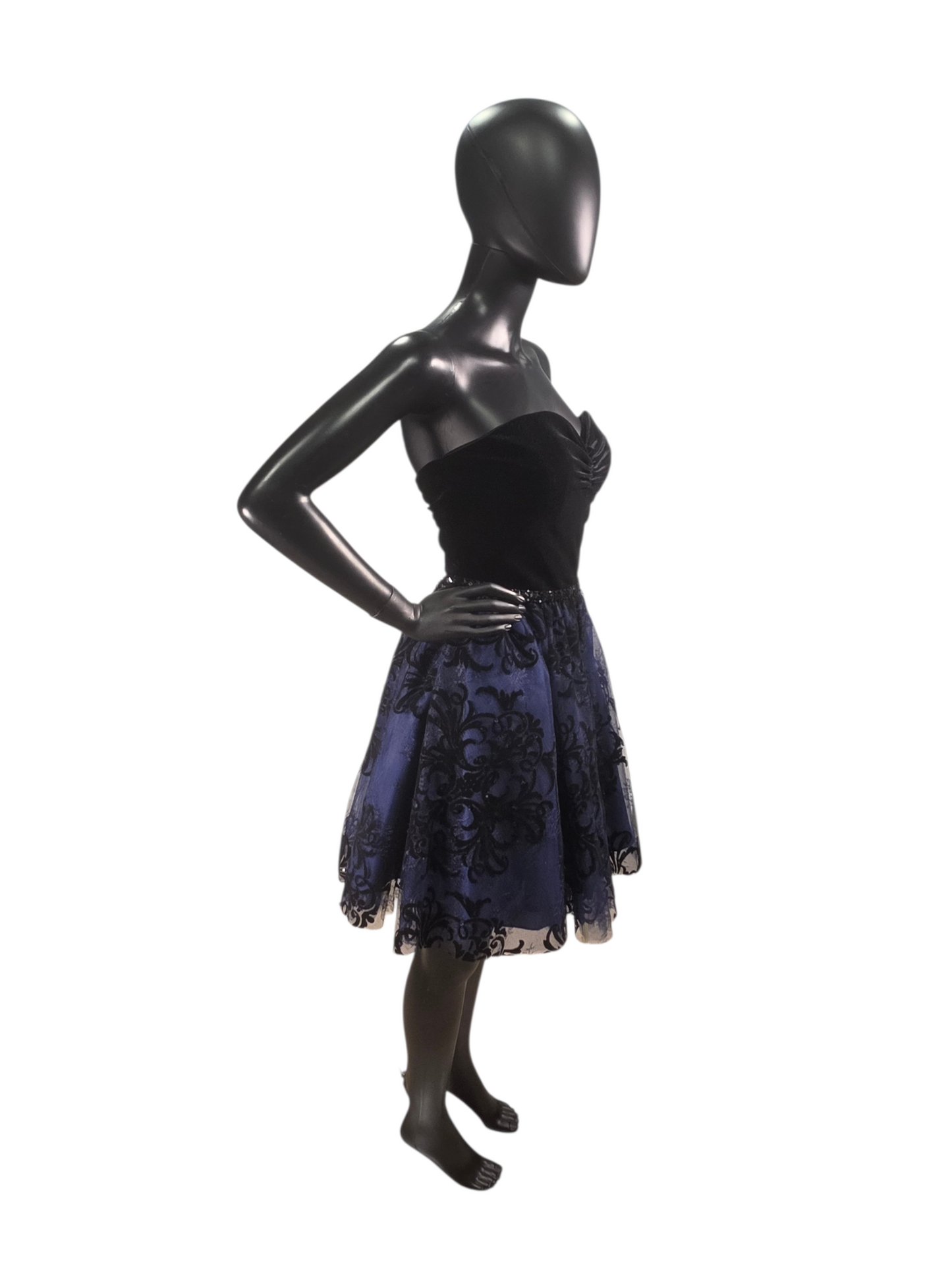 Black/Royal Blue Sweetheart Mini - Mori Lee