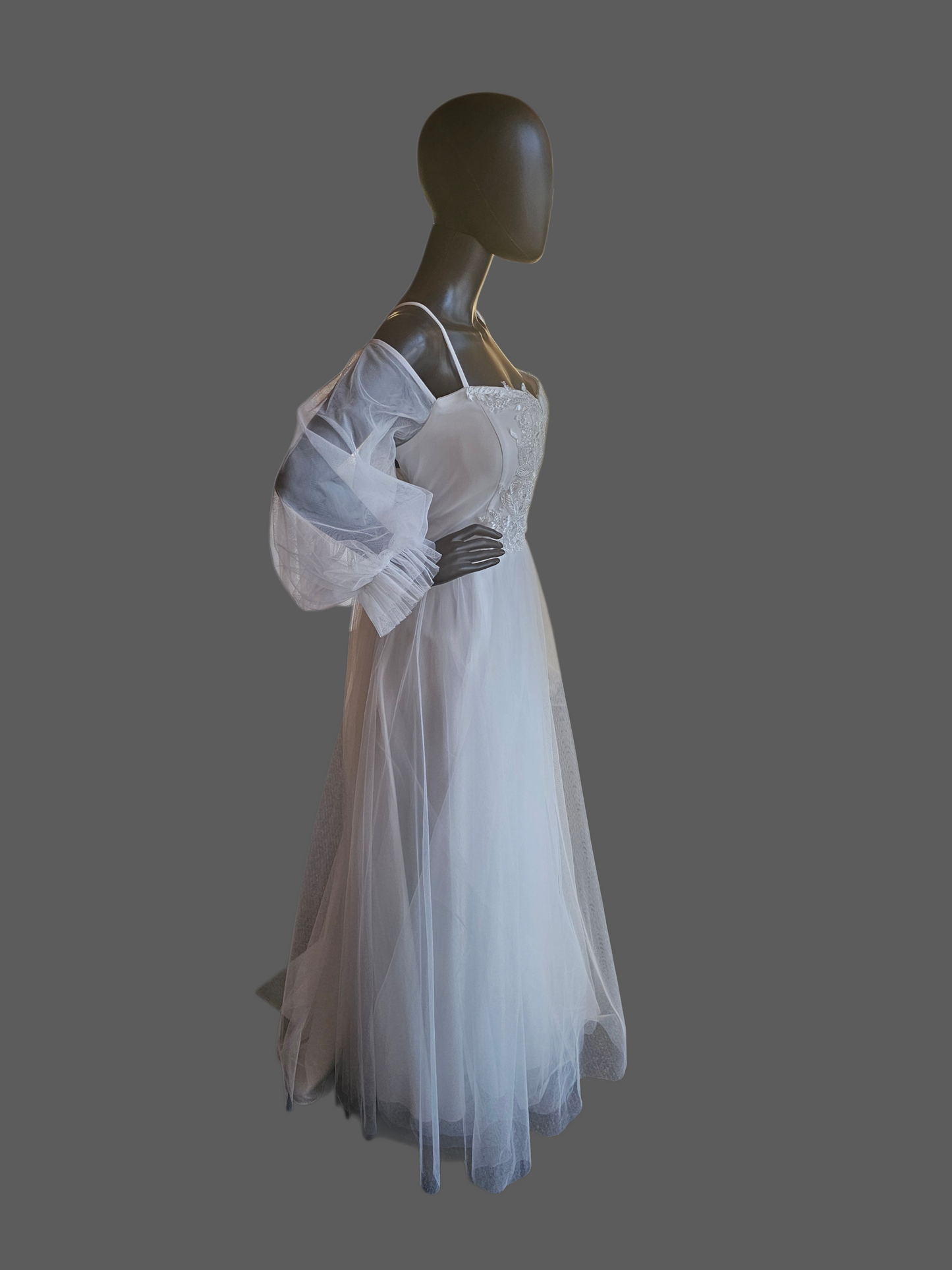 White Off Shoulder Sleeve Plunge Boho Wedding Gown  - Ever Pretty